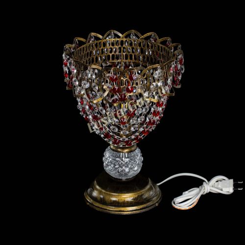 Настольная лампа Астра ажур №1 под бронзу Красная в Симферополе Гусь Хрустальный