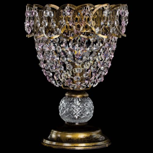 Настольная лампа Астра ажур №1 под бронзу Розовая в Симферополе Гусь Хрустальный