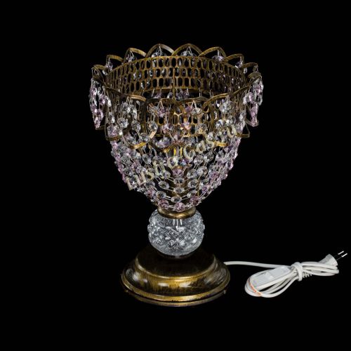 Настольная лампа Астра ажур №1 под бронзу Розовая в Симферополе Гусь Хрустальный