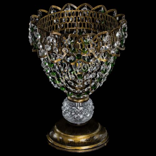 Настольная лампа Астра ажур №1 под бронзу Зеленая в Симферополе Гусь Хрустальный