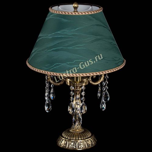 Бронзовая настольная лампа Аврора №3 Баден с абажуром в Симферополе Гусь Хрустальный