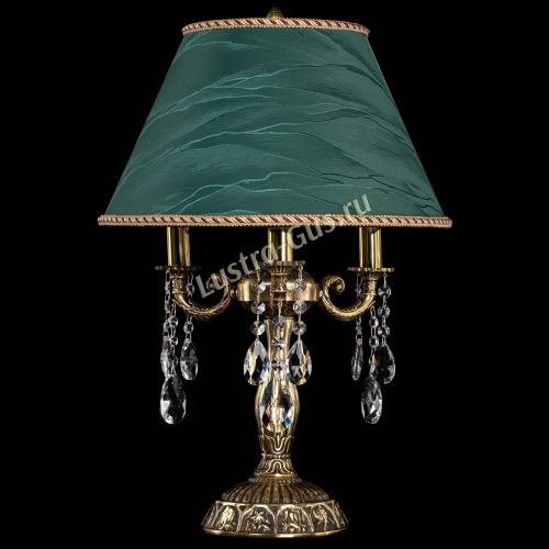 Бронзовая настольная лампа Аврора №3 Баден с абажуром в Симферополе Гусь Хрустальный