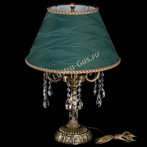 Бронзовая настольная лампа Аврора №3 Баден с абажуром в Симферополе Гусь Хрустальный