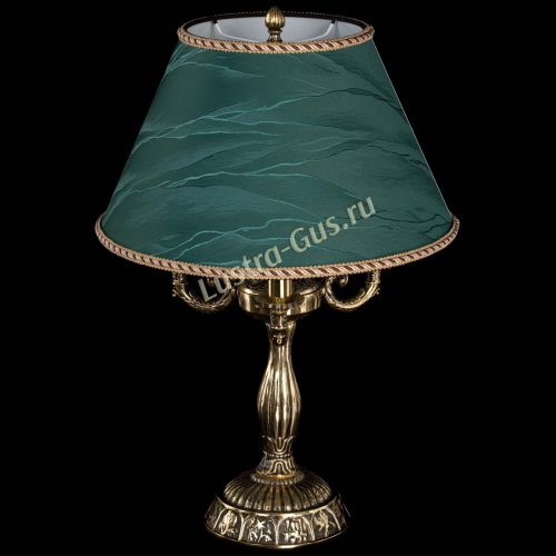 Бронзовая настольная лампа Аврора №3 с абажуром в Симферополе Гусь Хрустальный