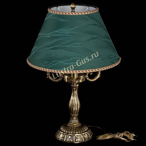 Бронзовая настольная лампа Аврора №3 с абажуром в Симферополе Гусь Хрустальный