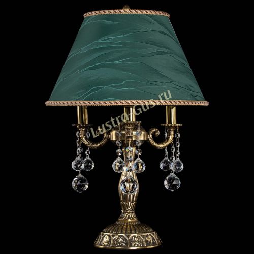 Бронзовая настольная лампа Аврора №3 Шар с абажуром в Симферополе Гусь Хрустальный