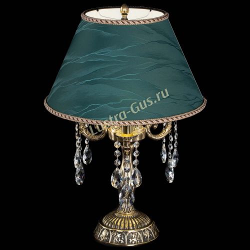Бронзовая настольная лампа Аврора №3 Журавлик с абажуром в Симферополе Гусь Хрустальный