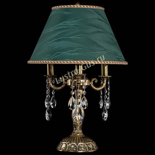 Бронзовая настольная лампа Аврора №3 Журавлик с абажуром в Симферополе Гусь Хрустальный