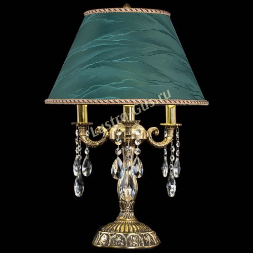Бронзовая настольная лампа Аврора №3 Журавлик с абажуром в Симферополе Гусь Хрустальный
