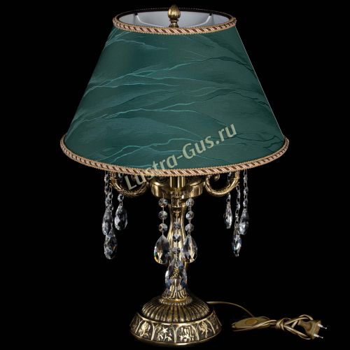 Бронзовая настольная лампа Аврора №3 Журавлик с абажуром в Симферополе Гусь Хрустальный