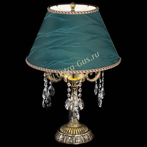 Бронзовая настольная лампа Аврора №3 Звездочка с абажуром в Симферополе Гусь Хрустальный
