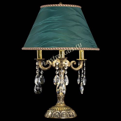 Бронзовая настольная лампа Аврора №3 Звездочка с абажуром в Симферополе Гусь Хрустальный