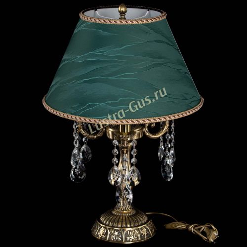 Бронзовая настольная лампа Аврора №3 Звездочка с абажуром в Симферополе Гусь Хрустальный