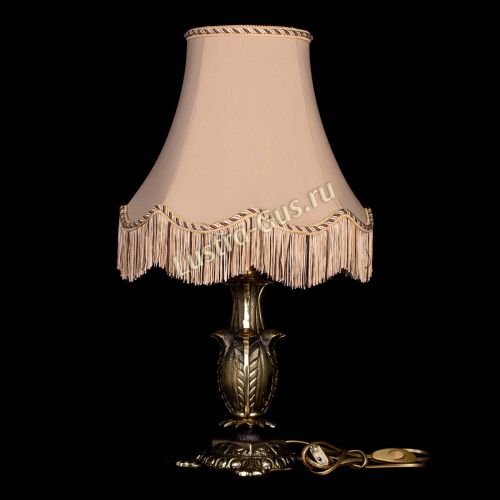 Бронзовая настольная лампа Делия №1 с абажуром в Симферополе Гусь Хрустальный