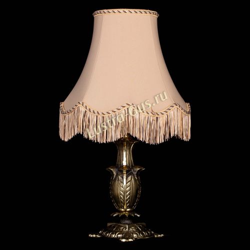 Бронзовая настольная лампа Делия №1 с абажуром в Симферополе Гусь Хрустальный