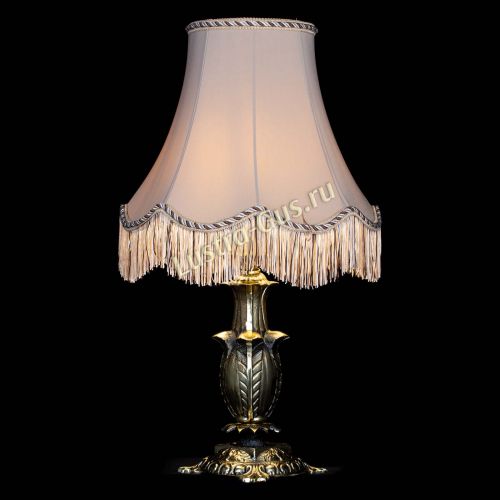 Бронзовая настольная лампа Делия №1 с абажуром в Симферополе Гусь Хрустальный