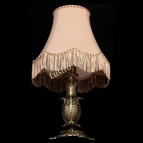 Бронзовая настольная лампа Делия №1 с абажуром в Симферополе Гусь Хрустальный