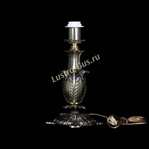 Бронзовая настольная лампа Делия №1 с абажуром в Симферополе Гусь Хрустальный