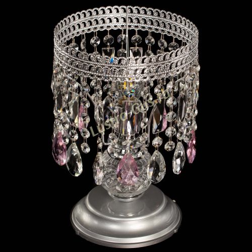 Настольная лампа Флоренция №1 розовая в Симферополе Гусь Хрустальный