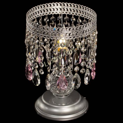 Настольная лампа Флоренция №1 розовая в Симферополе Гусь Хрустальный