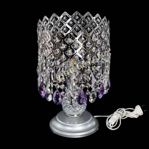 Настольная лампа Корона №1 фиолетовая в Симферополе Гусь Хрустальный