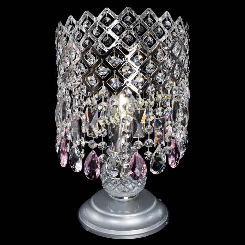 Настольная лампа Корона №1 розовая в Симферополе Гусь Хрустальный