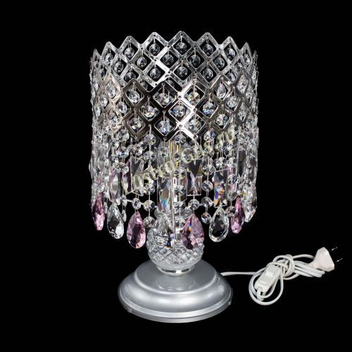 Настольная лампа Корона №1 розовая в Симферополе Гусь Хрустальный