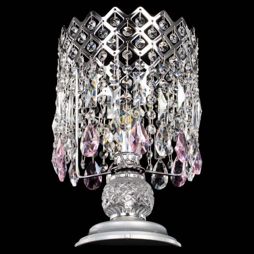 Настольная лампа Корона №1 розовая в Симферополе Гусь Хрустальный