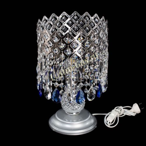 Настольная лампа Корона №1 синяя в Симферополе Гусь Хрустальный