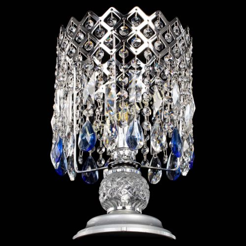 Настольная лампа Корона №1 синяя в Симферополе Гусь Хрустальный