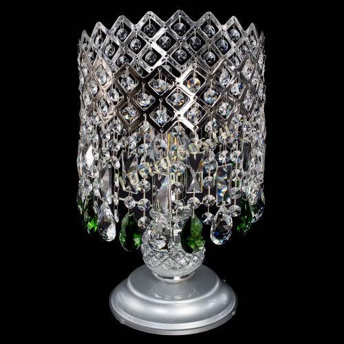 Настольная лампа Корона №1 зеленая в Симферополе Гусь Хрустальный