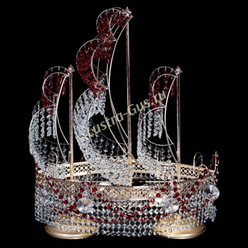 Настольная лампа Корвет № 2 Венеция красный в Симферополе Гусь Хрустальный