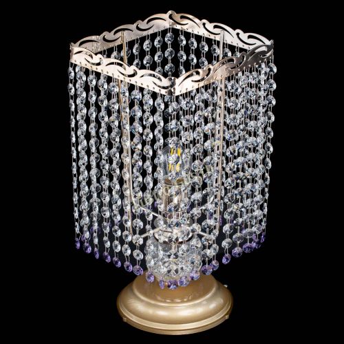 Настольная лампа Квадрат оптикон №1 фиолетовая в Симферополе Гусь Хрустальный