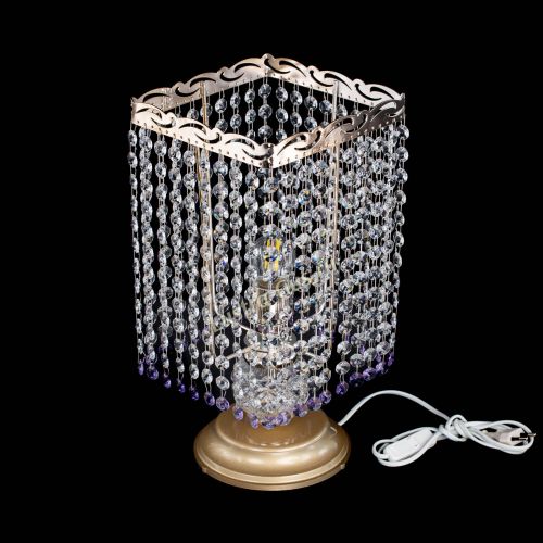 Настольная лампа Квадрат оптикон №1 фиолетовая в Симферополе Гусь Хрустальный