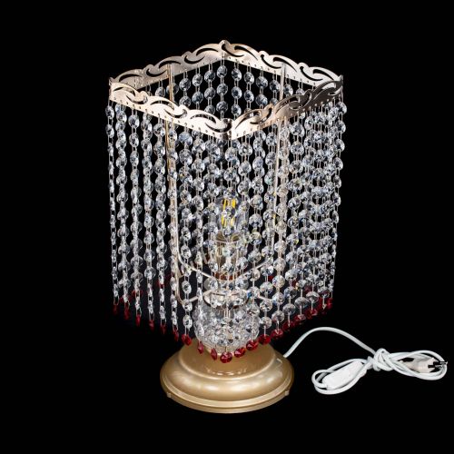 Настольная лампа Квадрат оптикон №1 красная в Симферополе Гусь Хрустальный