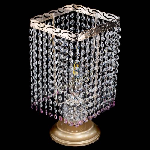 Настольная лампа Квадрат оптикон №1 розовая в Симферополе Гусь Хрустальный