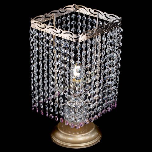 Настольная лампа Квадрат оптикон №1 розовая в Симферополе Гусь Хрустальный