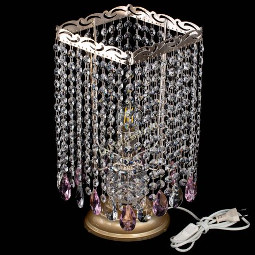 Настольная лампа Квадрат журавлик розовая в Симферополе Гусь Хрустальный