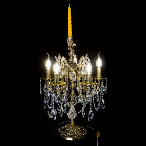 Бронзовая настольная лампа Луиза №5/2 баден в Симферополе Гусь Хрустальный