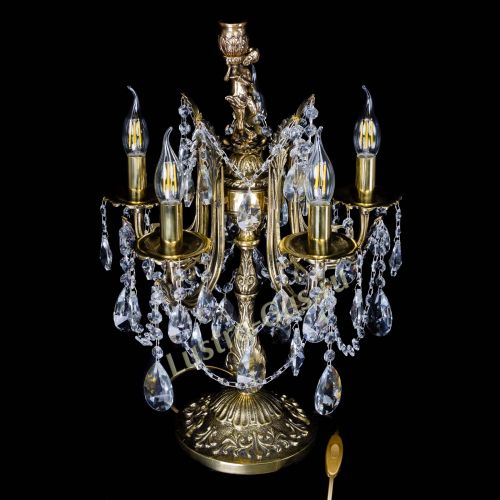 Бронзовая настольная лампа Луиза №5/2 лучик в Симферополе Гусь Хрустальный