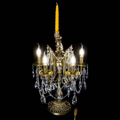 Бронзовая настольная лампа Луиза №5/2 лучик в Симферополе Гусь Хрустальный