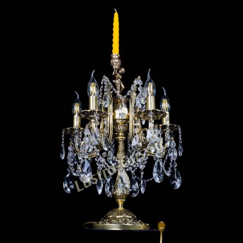 Бронзовая настольная лампа Луиза №5/2 лучик в Симферополе Гусь Хрустальный