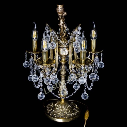 Бронзовая настольная лампа Луиза №5/2 шар в Симферополе Гусь Хрустальный