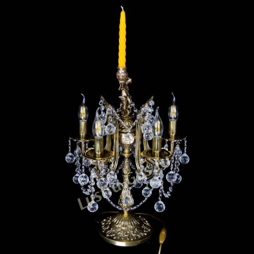 Бронзовая настольная лампа Луиза №5/2 шар в Симферополе Гусь Хрустальный