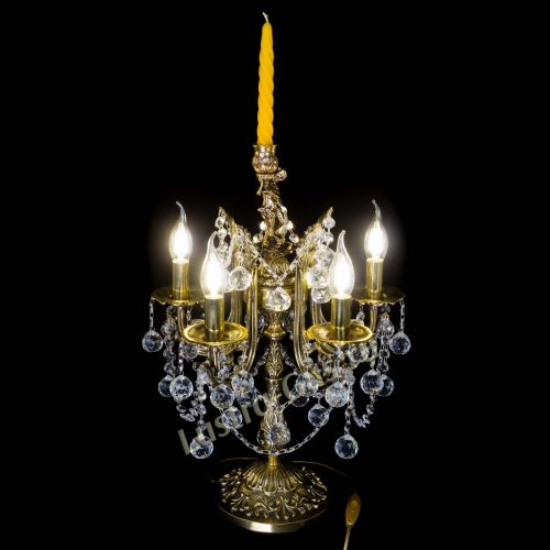 Бронзовая настольная лампа Луиза №5/2 шар в Симферополе Гусь Хрустальный