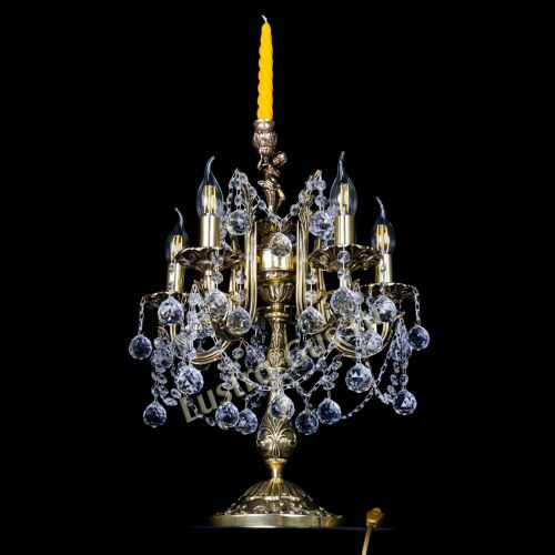 Бронзовая настольная лампа Луиза №5/2 шар в Симферополе Гусь Хрустальный