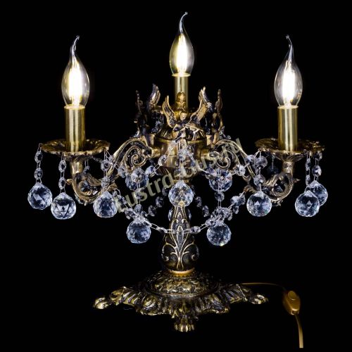 Бронзовая настольная лампа Муза №3 шар в Симферополе Гусь Хрустальный