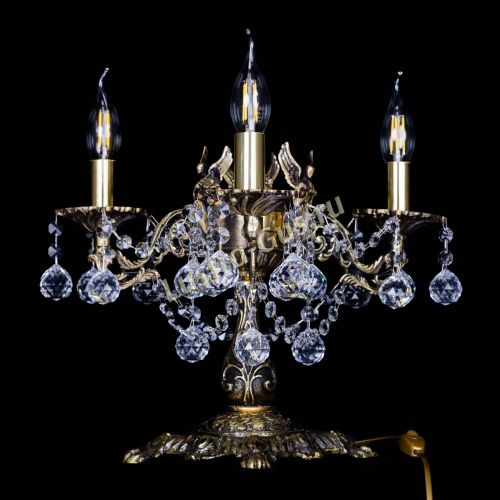 Бронзовая настольная лампа Муза №3 шар в Симферополе Гусь Хрустальный