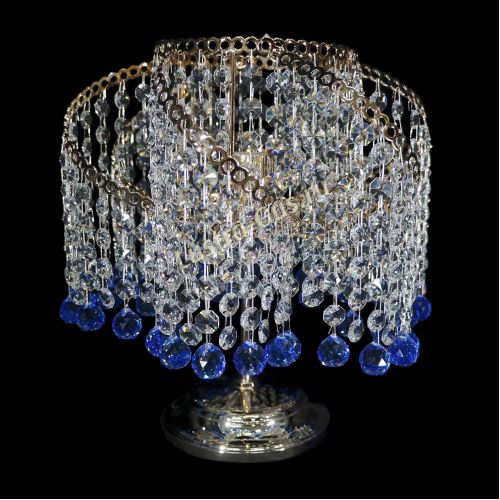 Настольная лампа Космея шар синяя в Симферополе Гусь Хрустальный