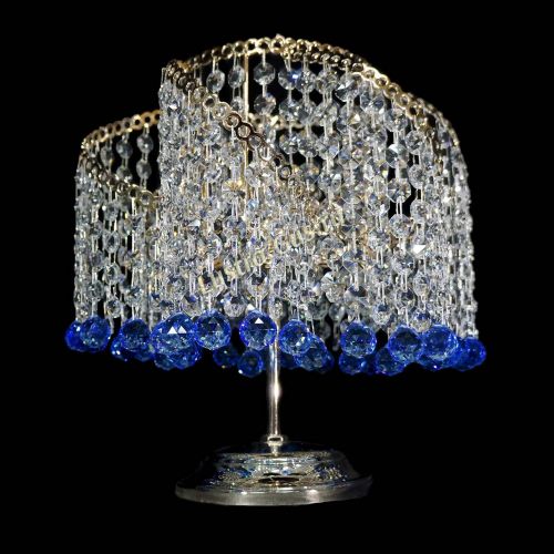Настольная лампа Космея шар синяя в Симферополе Гусь Хрустальный